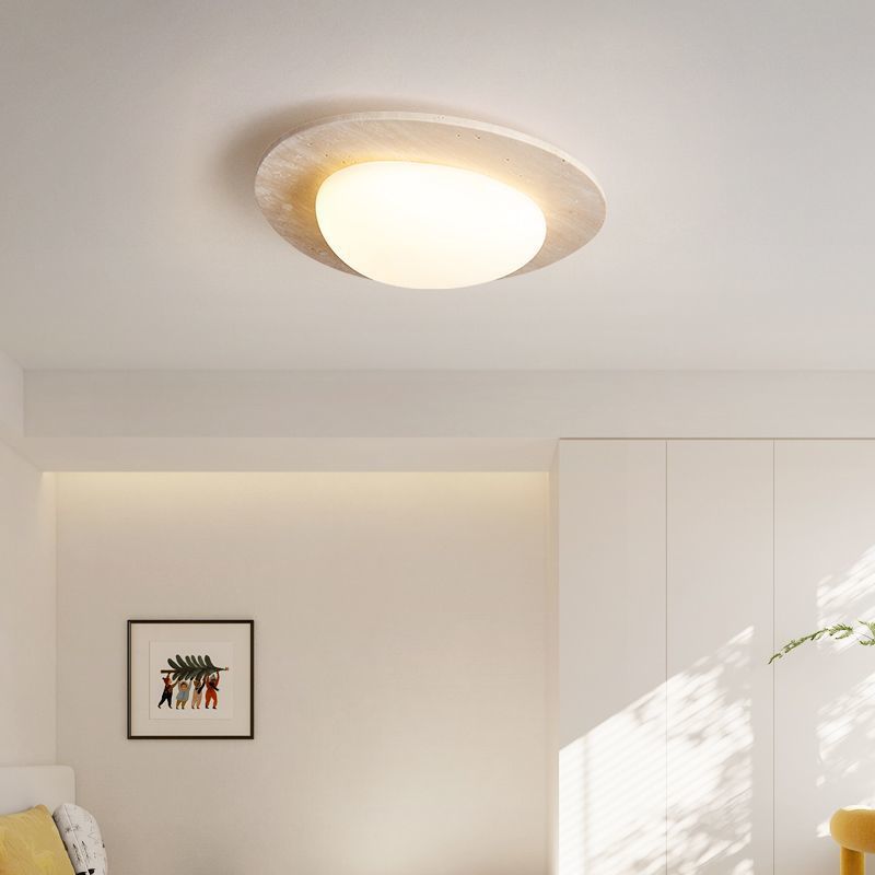 Creative Nordic Cream Travertine Ceiling Lamp