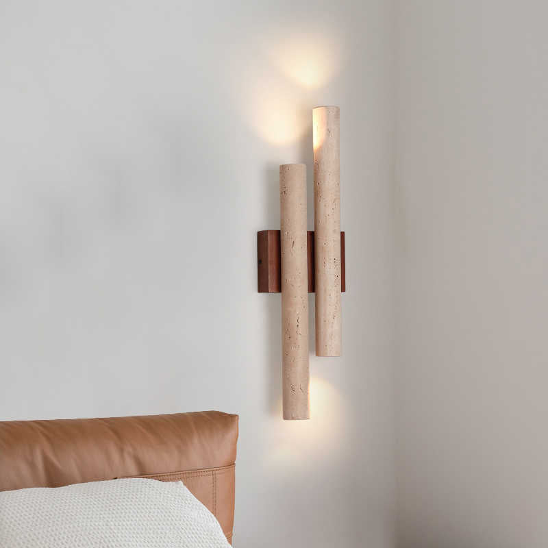 Travertine Retro Stijl Dubbele Lange Wandlamp