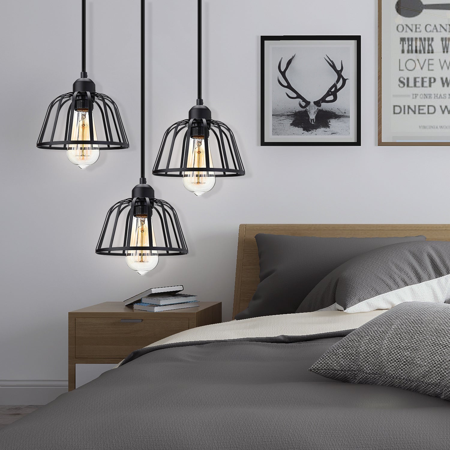 Retro Industrial Black Metal Pendant Lamp