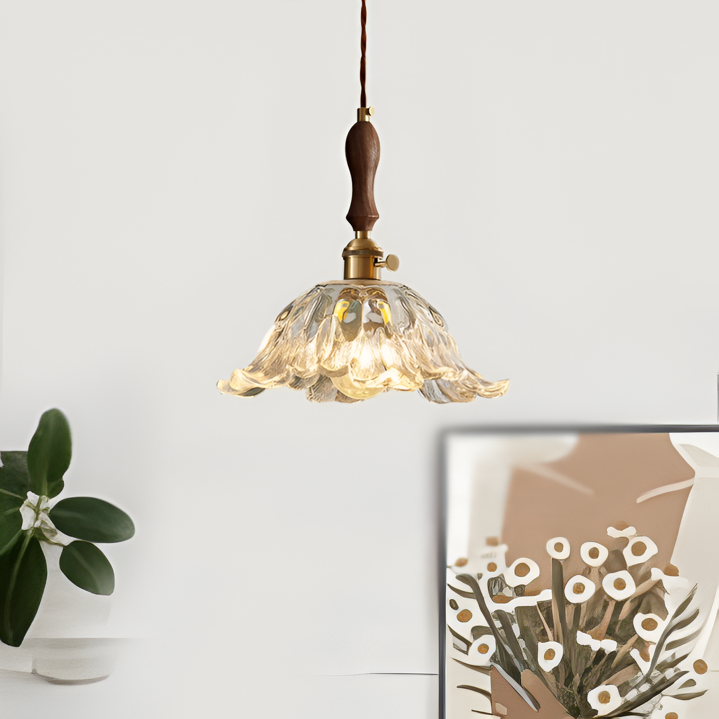 Retro French Flower Glass Chandelier