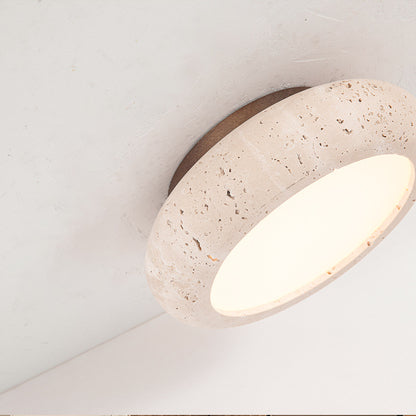 Lampada da soffitto in travertino retro