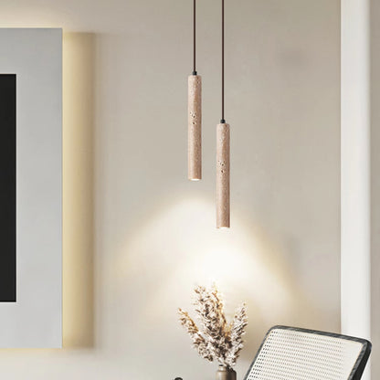 Lampe de plafond longue ligne minimaliste en travertin