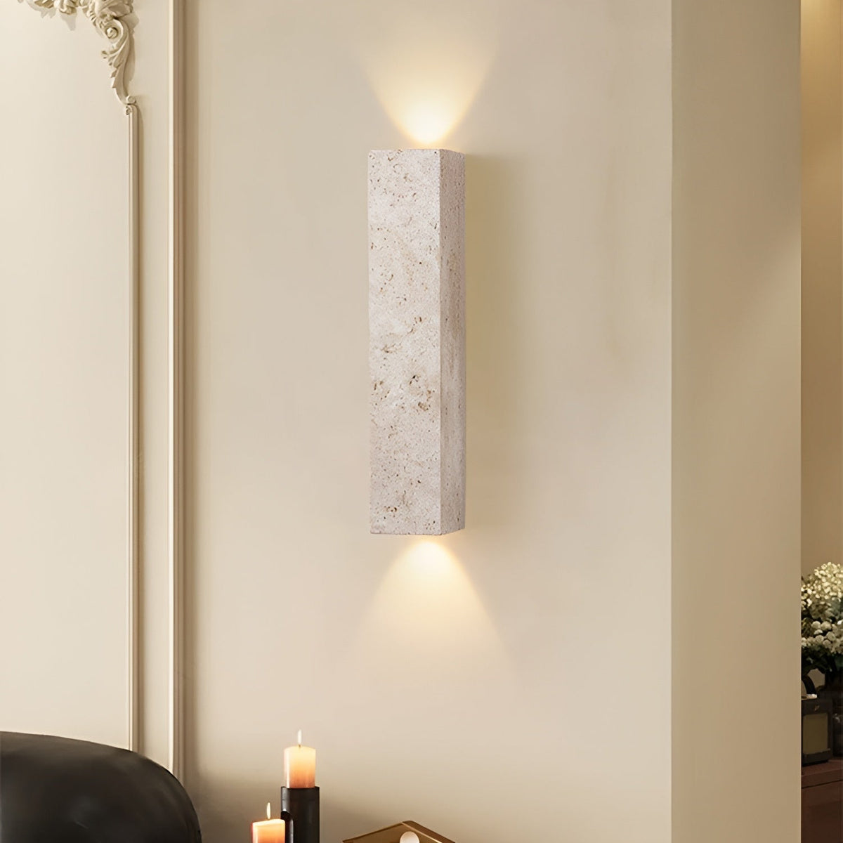 Verona Nordic Natural Travertine Stone LED Wall Light