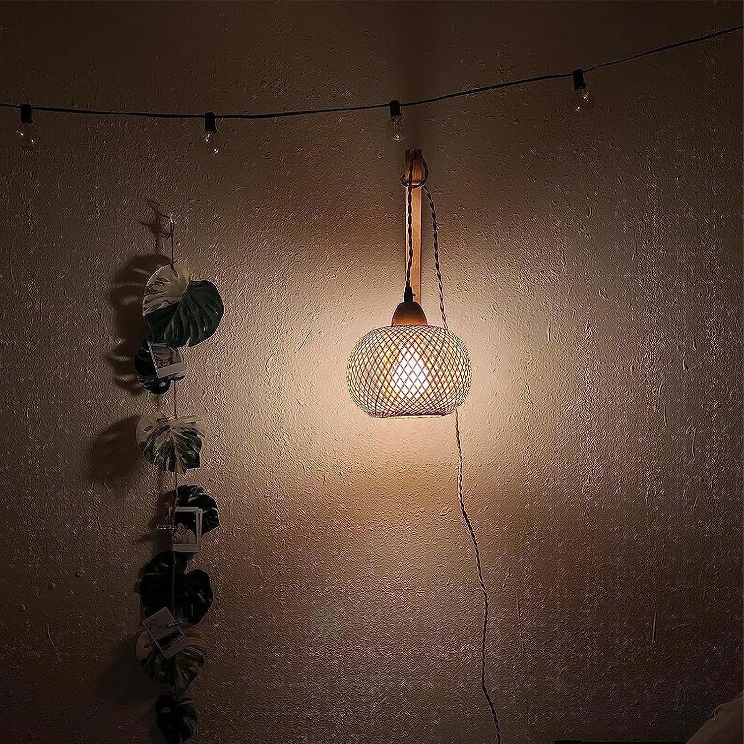 Pastoral Hemp Rope Bamboo Wall Lamp