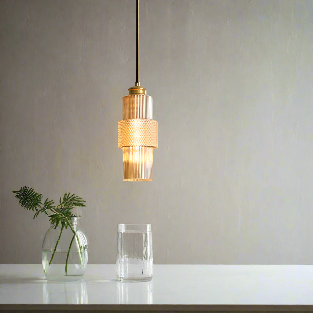 Luminara Modern Copper Glass Minimalist Pendant Light