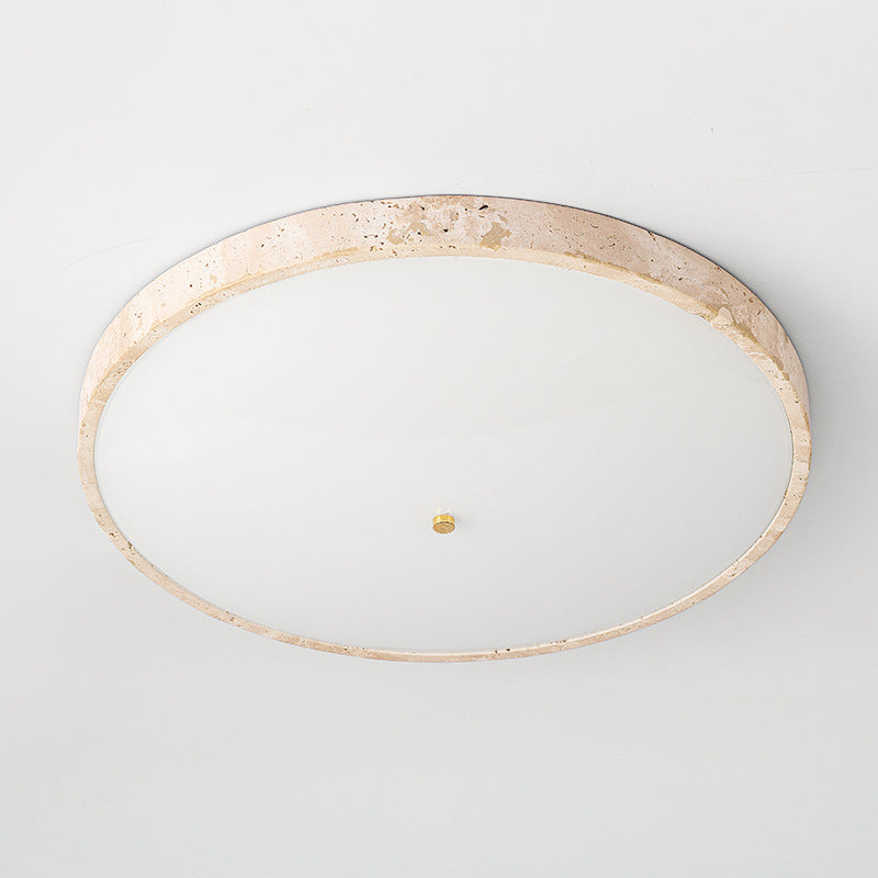 Travertine Round Base Spectrum Cream Ceiling Lamp