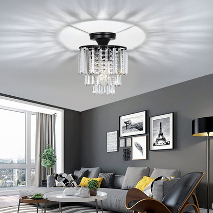 Crystal Pendant Tassel Round Three-Layer Ceiling Lamp