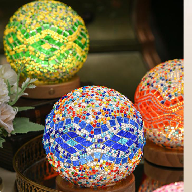 Bohemian Mosaic Glass Decorative Table Lamp