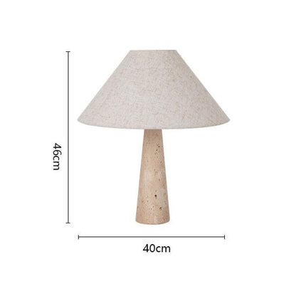 Lampe de table en pierre travertin avec abat-jour en tissu moderne