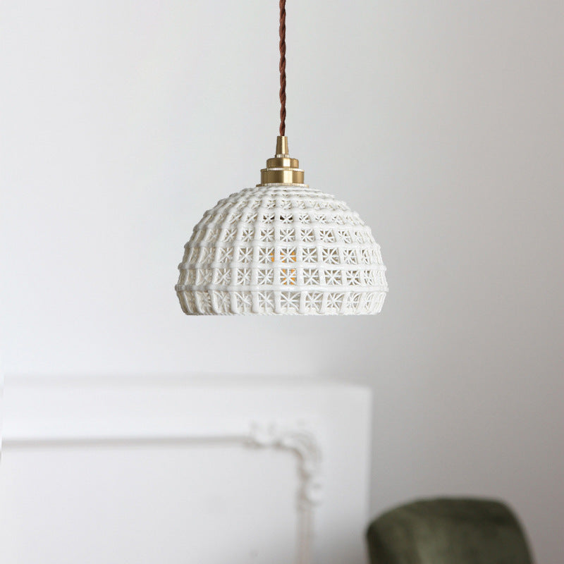 Lampadario LED in ceramica e ottone nordico