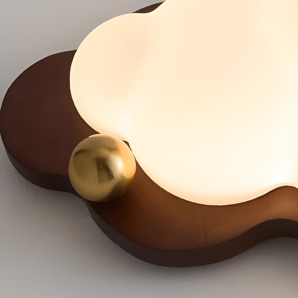 Lumière de plafond en bois crème rétro nuage rêveur