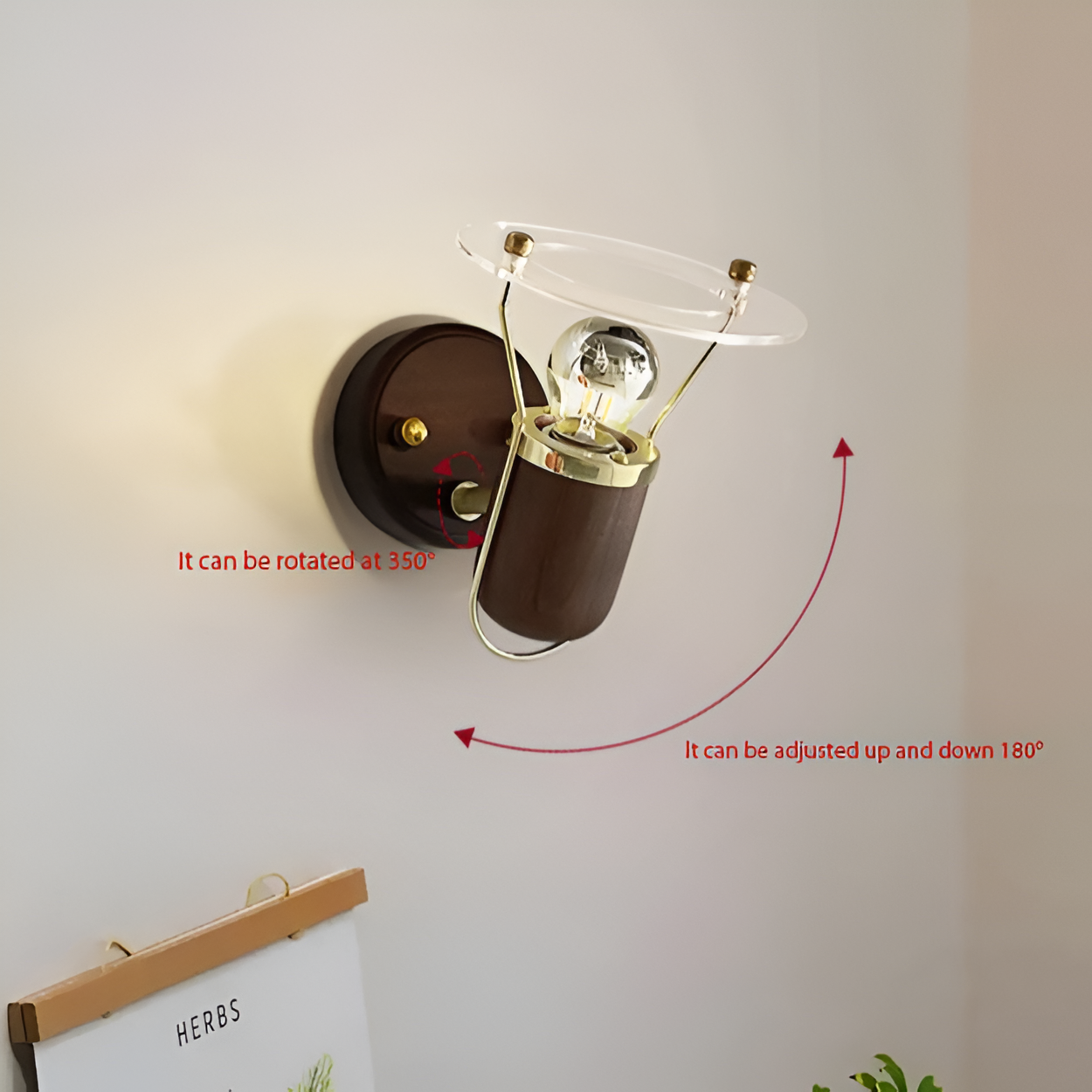 Japanese Retro Style Walnut Haughanv Wall Lamp