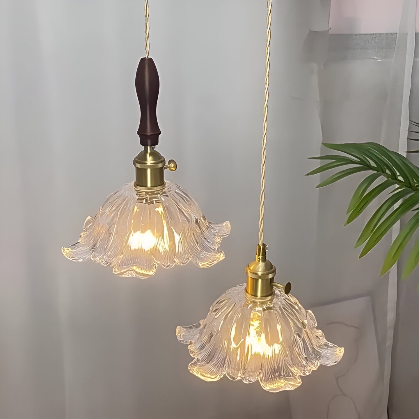 Retro French Flower Glass Chandelier