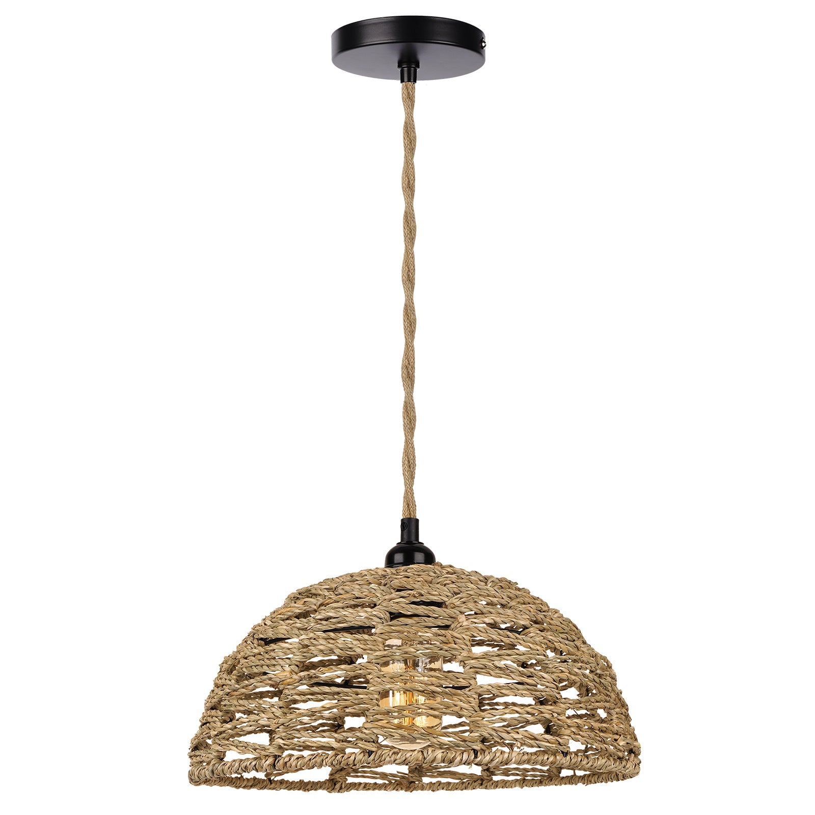 Retro Hand-Woven Cotton Rope Pendant Lamp