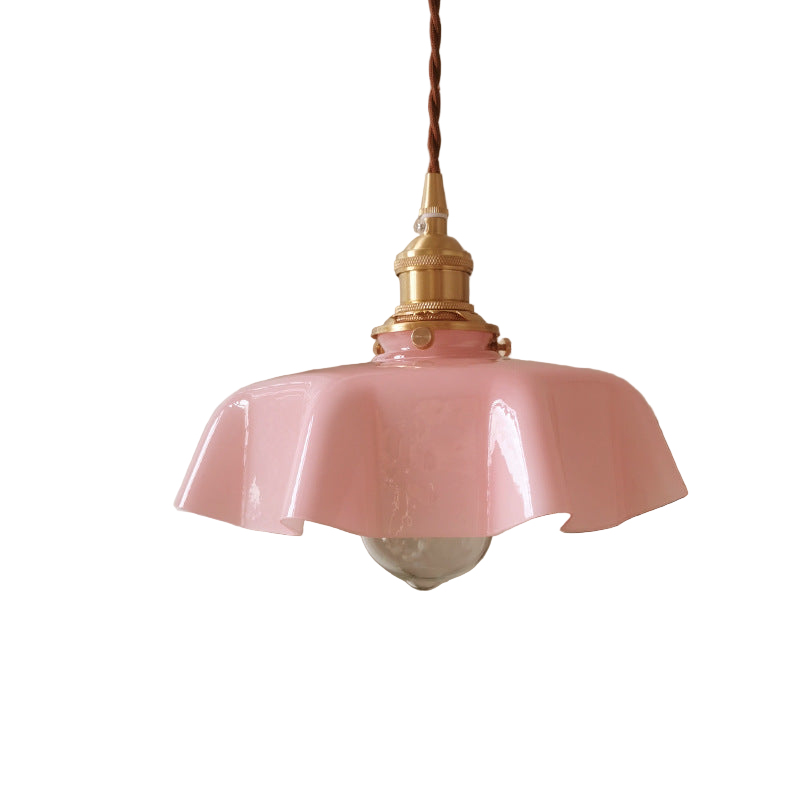 Blush Opaline Glass Retro Glass Pendant Light