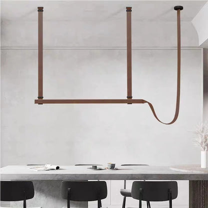 Luxen Minimalist Leather Linear Chandelier
