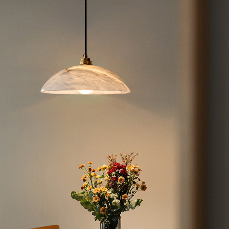 Modern Alabaster Dome Pendant Lamp