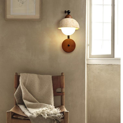 Yellow Travertine Wabi-Sabi Wall Lamp