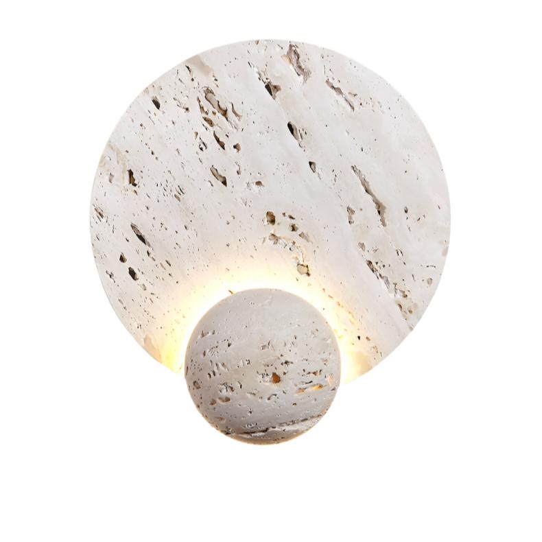 Modern White Travertine Cream Style Wall Lamp