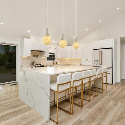 Alabaster Raindrop Pendant Light