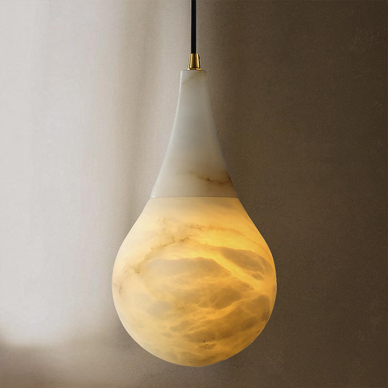 Alabaster Raindrop Pendant Light