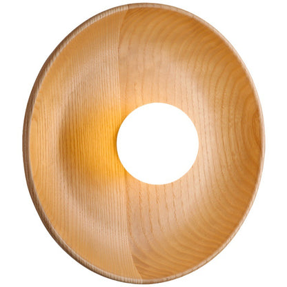 Solid Wood Circle Wall Lamp