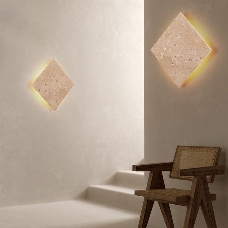 Travertine Vierkante Wandlamp