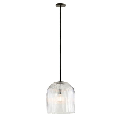 Farmhouse Cooper Ribbed Glass Pendant Light