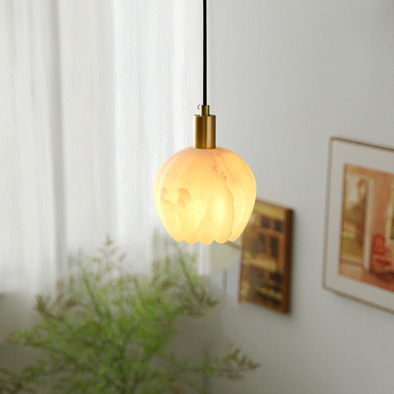 Floral Alabaster Pendant Light