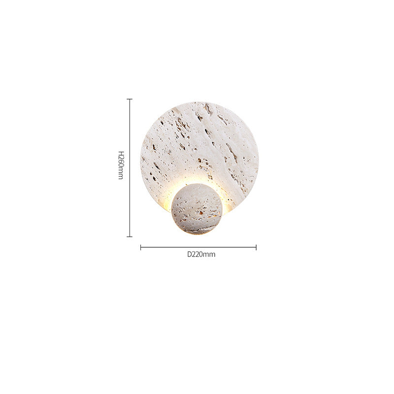 Modern White Travertine Cream Style Wall Lamp