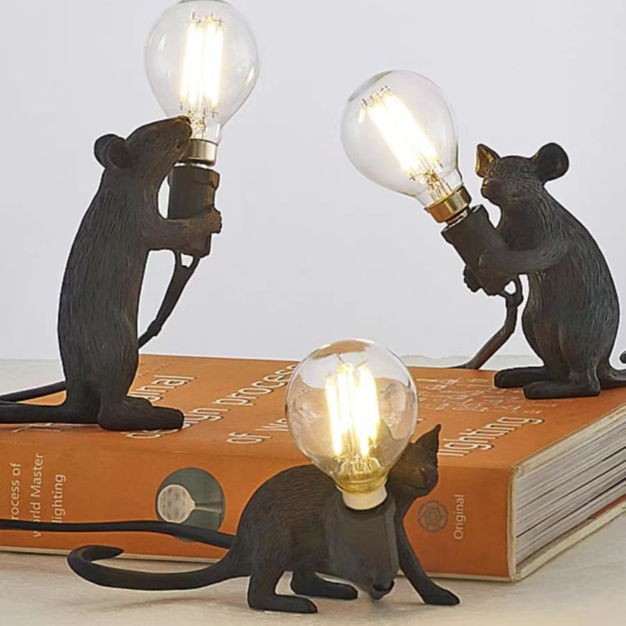 Resin Night Mouse Table Lamp