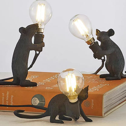 Resin Night Mouse Table Lamp