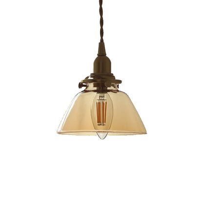 Jasmine Vintage Brass Glass Pendant Light