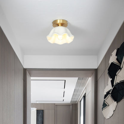 Blossom Glow Mid-Century Ceramic Ceiling Light