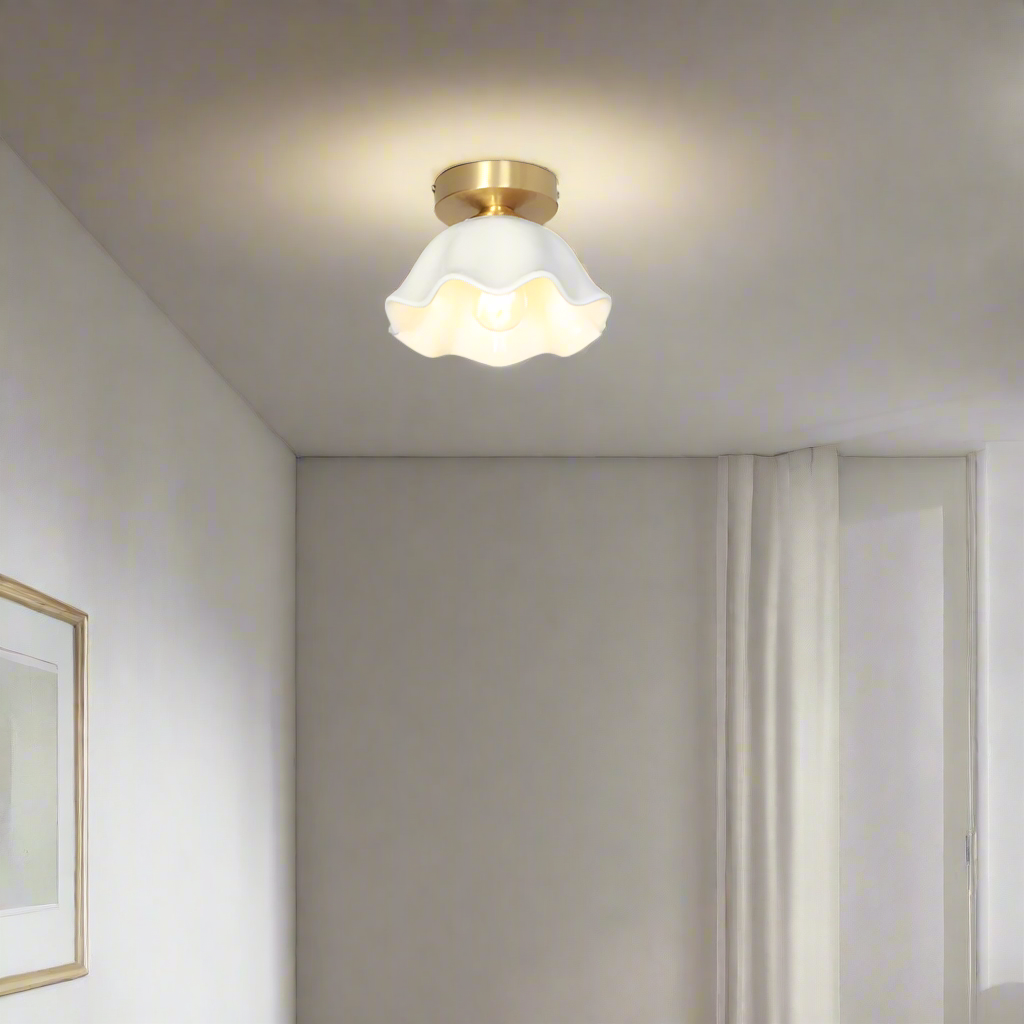 Blossom Glow Mid-Century Ceramic Ceiling Light