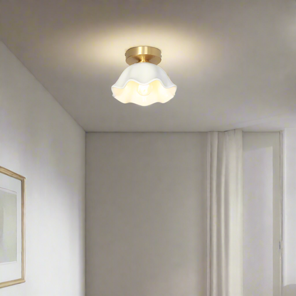 Blossom Glow Mid-Century Ceramic Ceiling Light