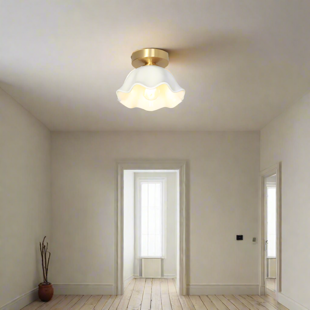 Blossom Glow Mid-Century Ceramic Ceiling Light