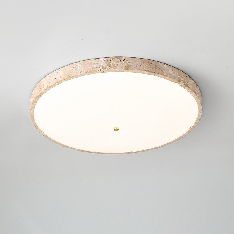 Travertine Round Base Spectrum Cream Ceiling Lamp