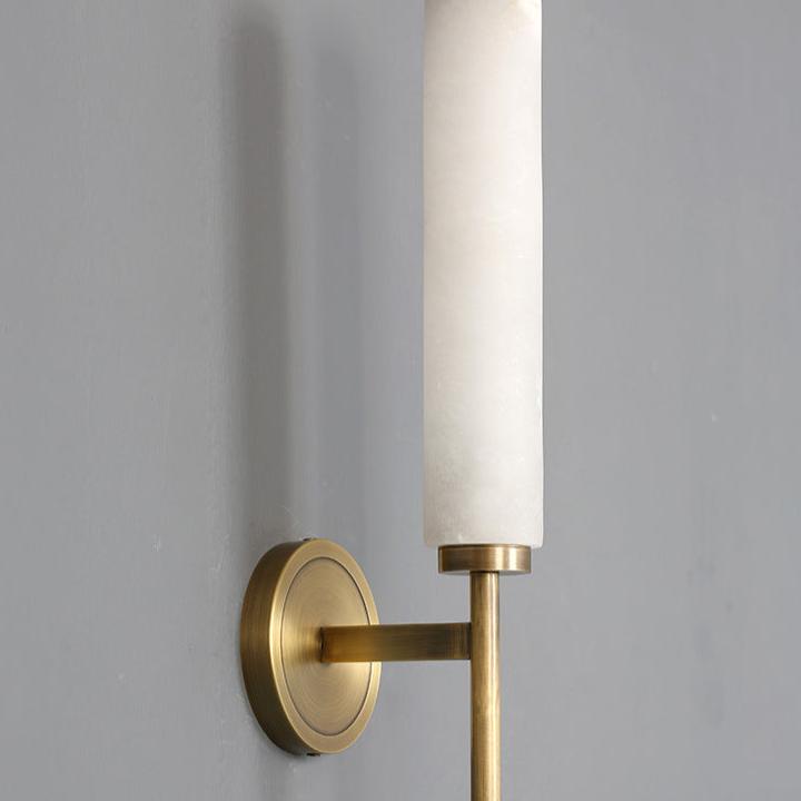 Nordic Brass Marble Tube Wall Lamp