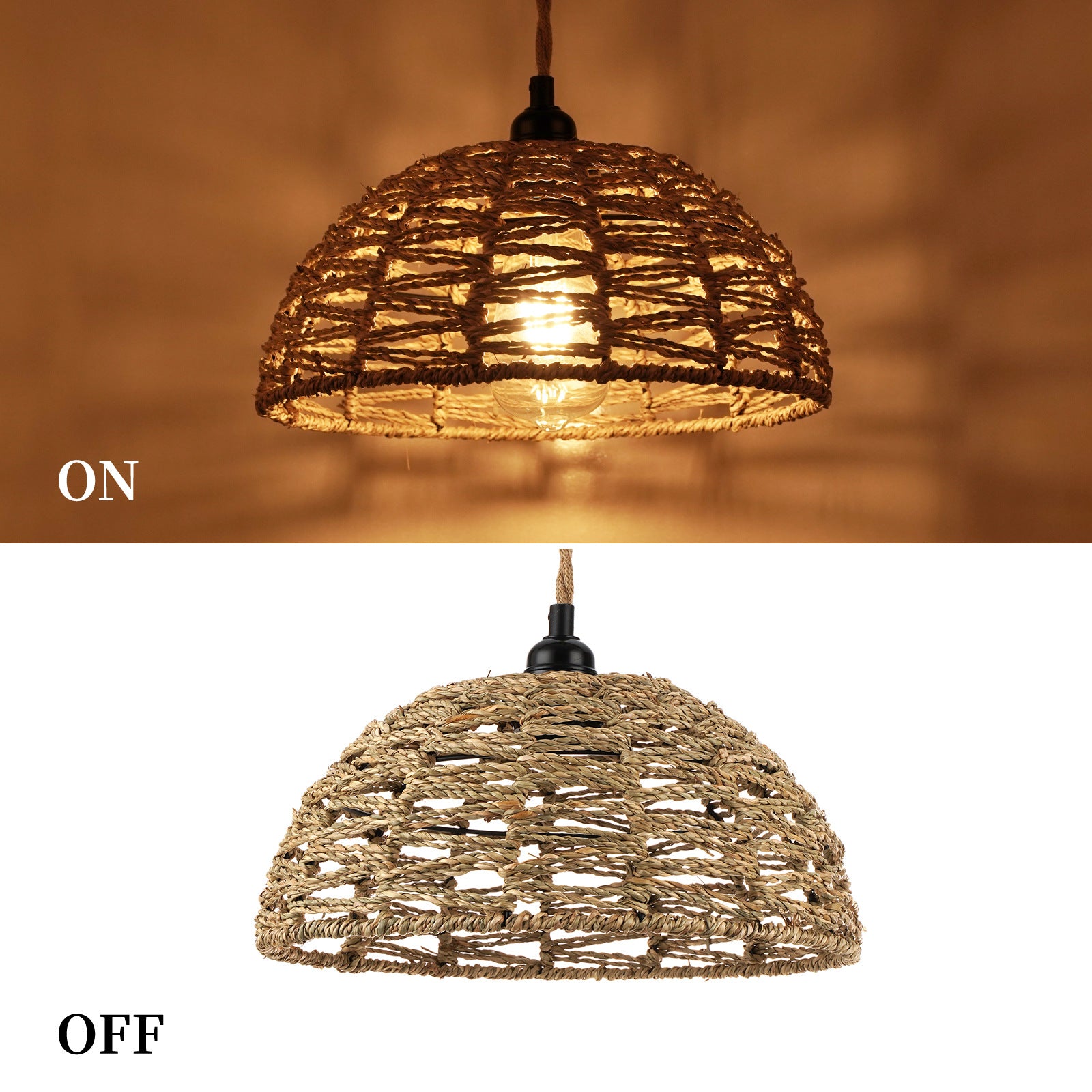 Retro Hand-Woven Cotton Rope Pendant Lamp