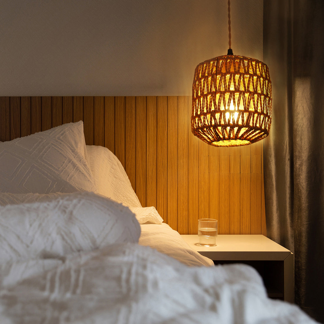 Rustic Hand-Woven Hemp Rope Wall Lamp