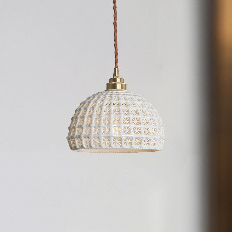 Lampadario LED in ceramica e ottone nordico