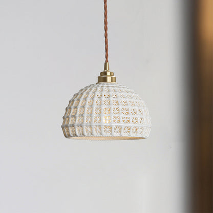 Lampadario LED in ceramica e ottone nordico