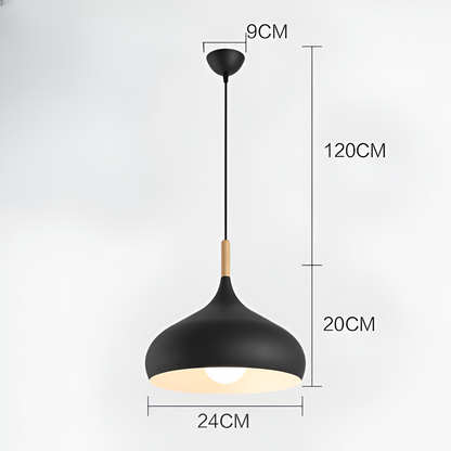 Lámpara colgante de madera y aluminio nórdica - HECHO