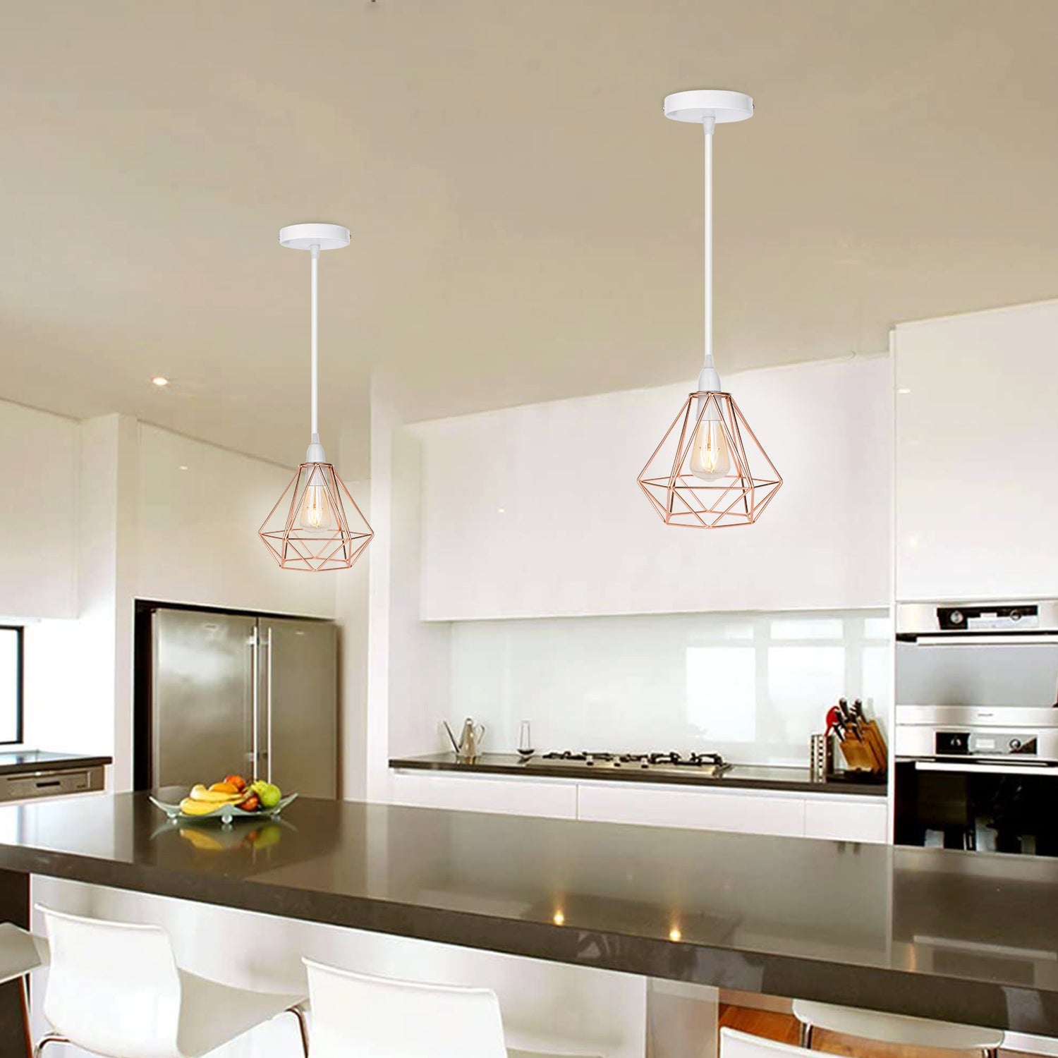 Nordic Diamond-Shaped Metal Pendant Lamp