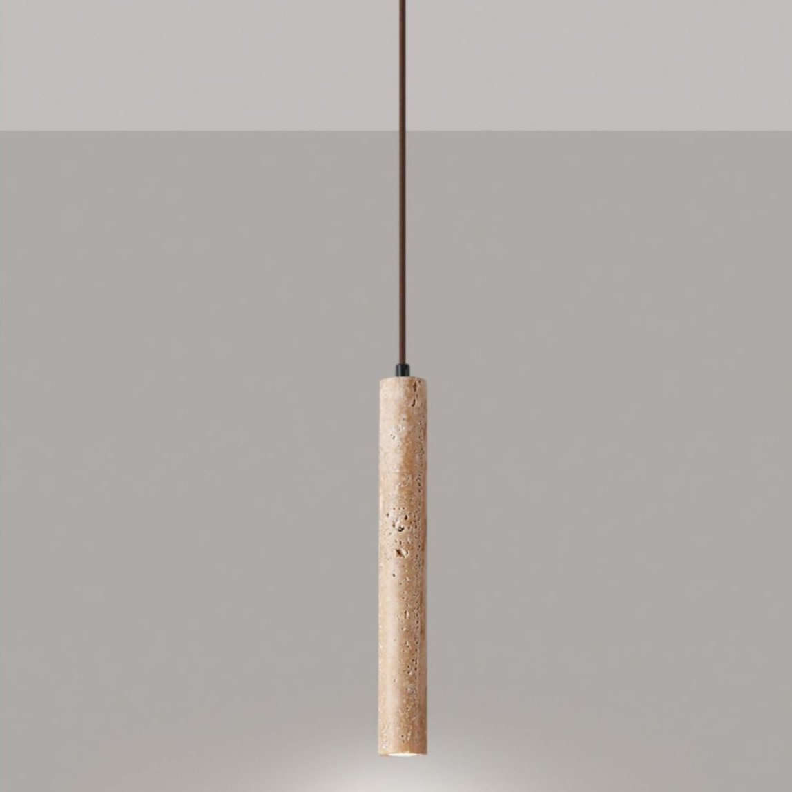 Lampada da soffitto minimalista a lunga linea in travertino