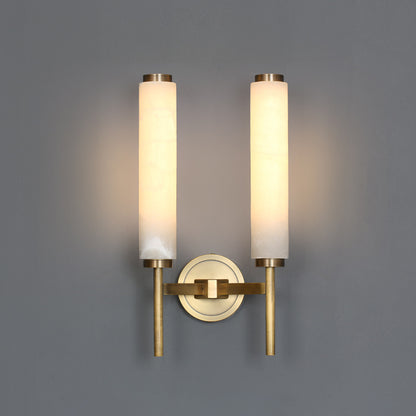 Nordic Brass Marble Tube Wall Lamp