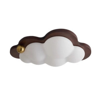 Retro Crème Houten Wolk Droomland Plafondlamp