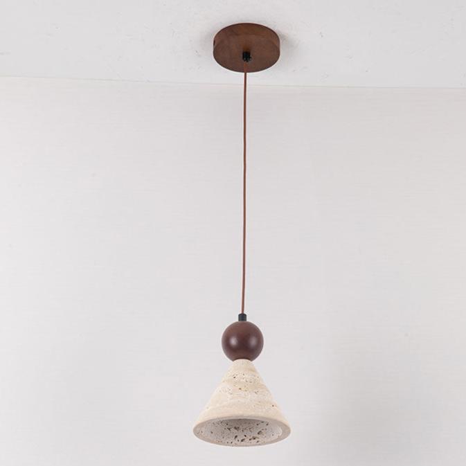 Lampe à pendentif rétro médiévale en travertin créatif