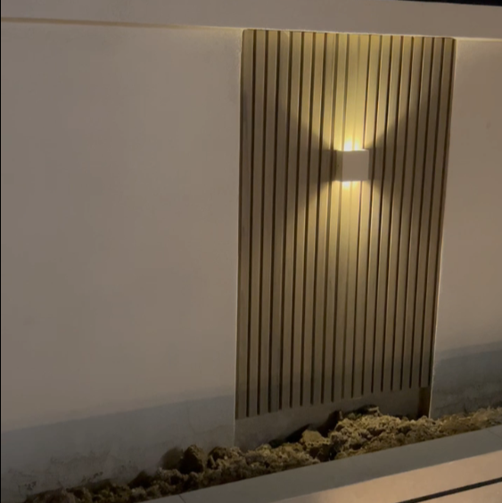 Lume Minimalist Stone Travertine Cube Wall Light